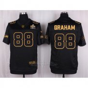 Camiseta Seattle Seahawks Graham Negro Nike Elite Pro Line Gold NFL Hombre
