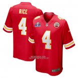 Camiseta NFL Game Kansas City Chiefs Rashee Rice Super Bowl LVIII Patch Rojo