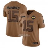 Camiseta NFL Limited Kansas City Chiefs Patrick Mahomes 2023 Salute To Service Marron