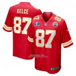 Camiseta NFL Game Kansas City Chiefs Travis Kelce Super Bowl LVIII Patch Rojo