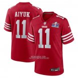 Camiseta NFL Game San Francisco 49ers Brandon Aiyuk Super Bowl LVIII Patch Rojo
