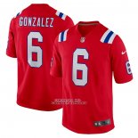 Camiseta NFL Game New England Patriots Christian Gonzalez Alterno Rojo