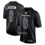 Camiseta NFL Game Baltimore Ravens Lamar Jackson Fashion Negro