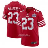Camiseta NFL Game San Francisco 49ers Christian McCaffrey Super Bowl LVIII Patch Rojo