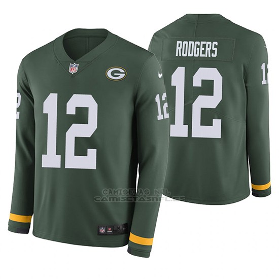 Camiseta NFL Hombre Green Bay Packers Aaron Rodgers Verde Therma Manga ...