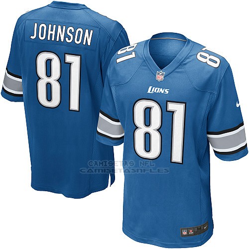 Camiseta Detroit Lions Johnson Azul Nike Game NFL Hombre Replicas ...